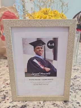 Special Moments Light Gold Glitter 4x6 Photo Frame